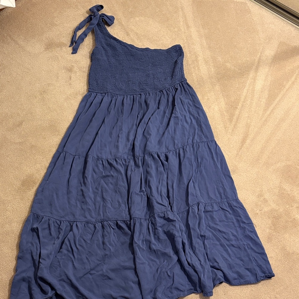 Merokeety Blue One-Shoulder Dress